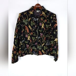 Dress Barn Black and Green Blazer with Vintage-Inspired Design